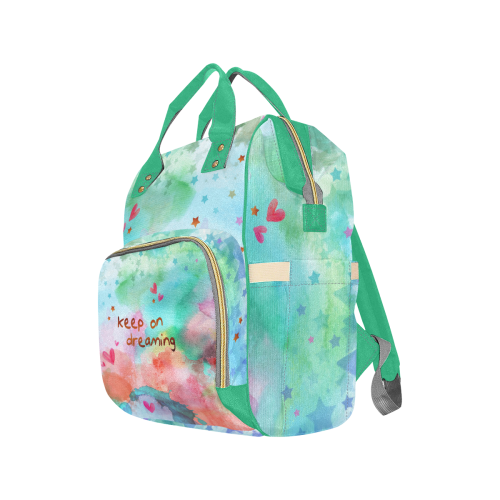 KEEP ON DREAMING - rainbow Multi-Function Diaper Backpack/Diaper Bag (Model 1688)
