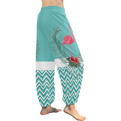 Retro Flamingo Chevron Women's All Over Print Harem Pants (Model L18)