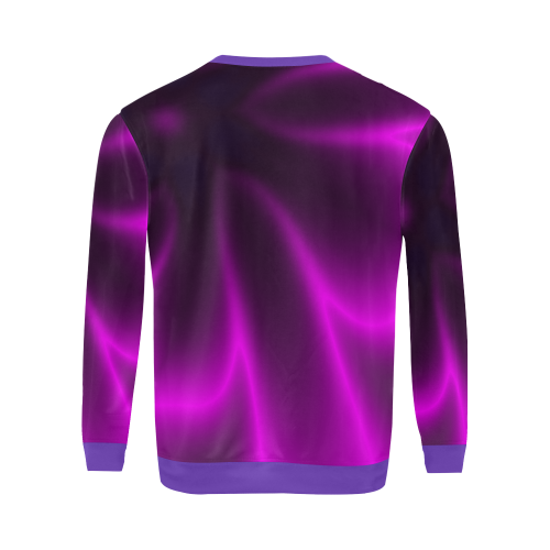 Purple Blossom All Over Print Crewneck Sweatshirt for Men (Model H18)