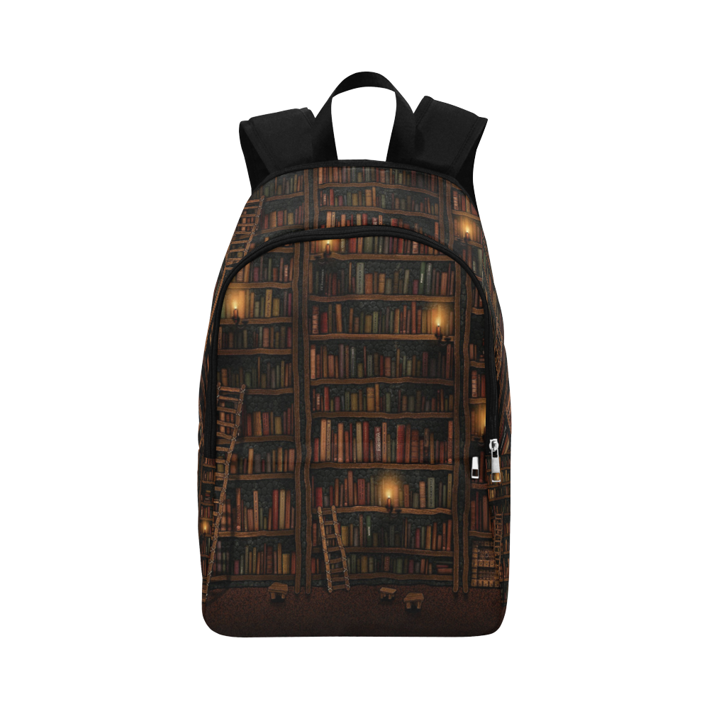 vintage bookshelf Fabric Backpack for Adult (Model 1659)