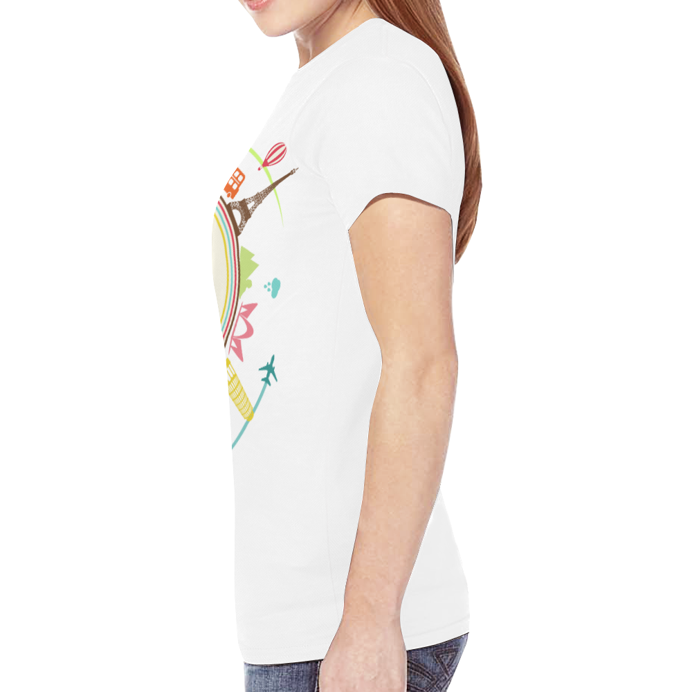 Traveling New All Over Print T-shirt for Women (Model T45)