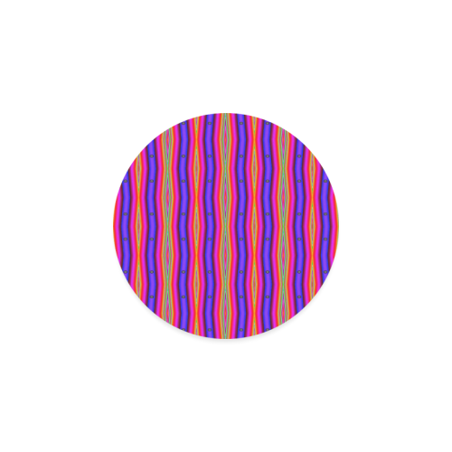 Bright Pink Purple Stripe Abstract Round Coaster