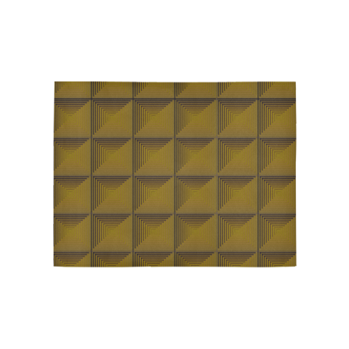 Bronze multicolored multiple squares Area Rug 5'3''x4'