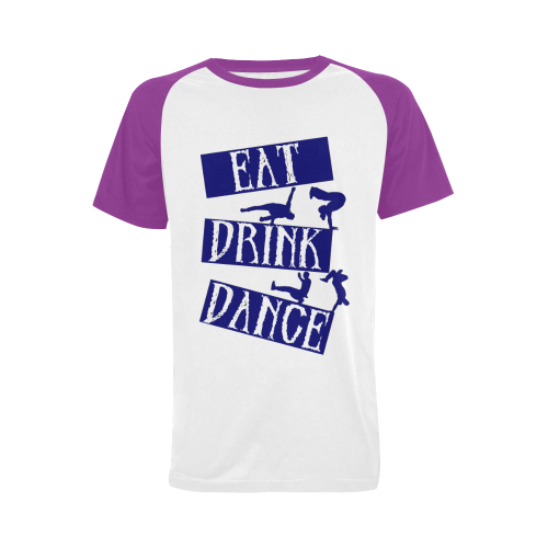 Break Dancing Blue / Purple Men's Raglan T-shirt Big Size (USA Size) (Model T11)