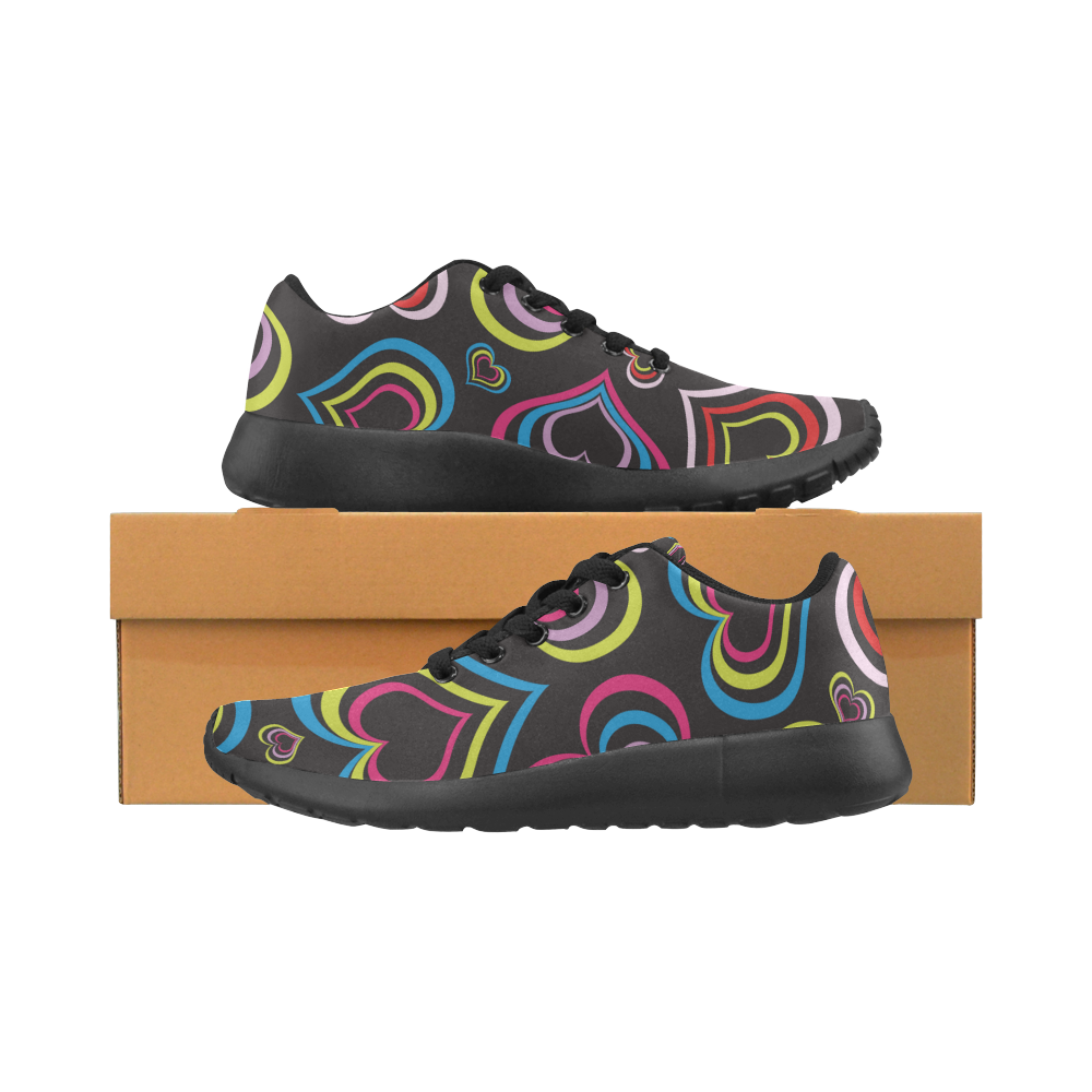 Multicolor Hearts Kid's Running Shoes (Model 020)