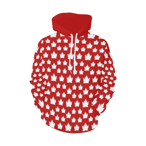 Cute Canada Maple Leaf Hoodies All Over Print Hoodie for Men/Large Size (USA Size) (Model H13)