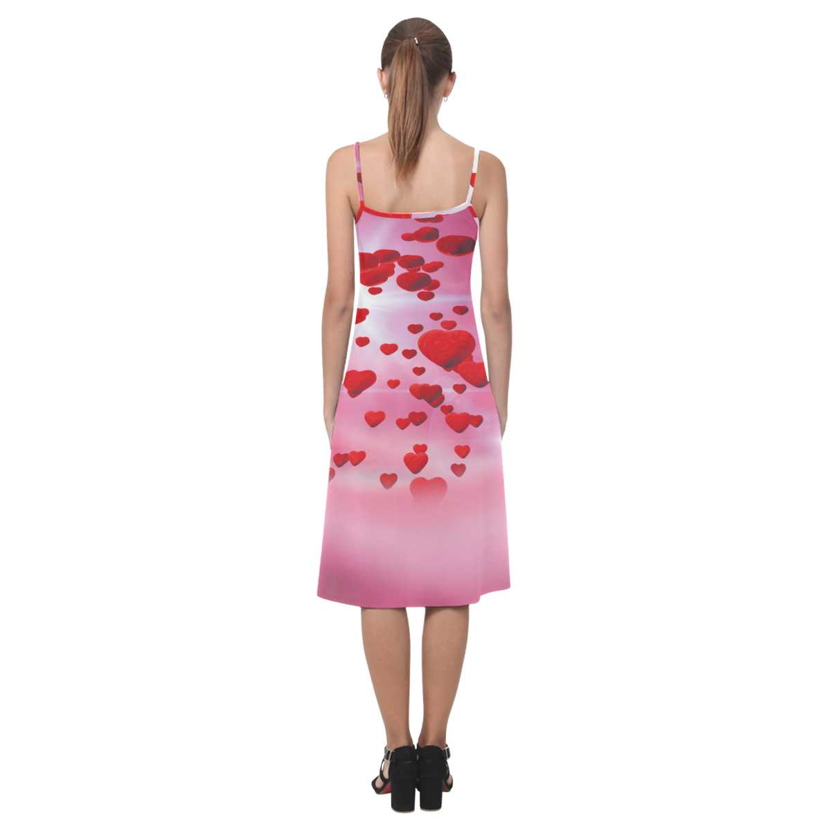 lovely romantic sky heart pattern for valentines day, mothers day, birthday, marriage Alcestis Slip Dress (Model D05)