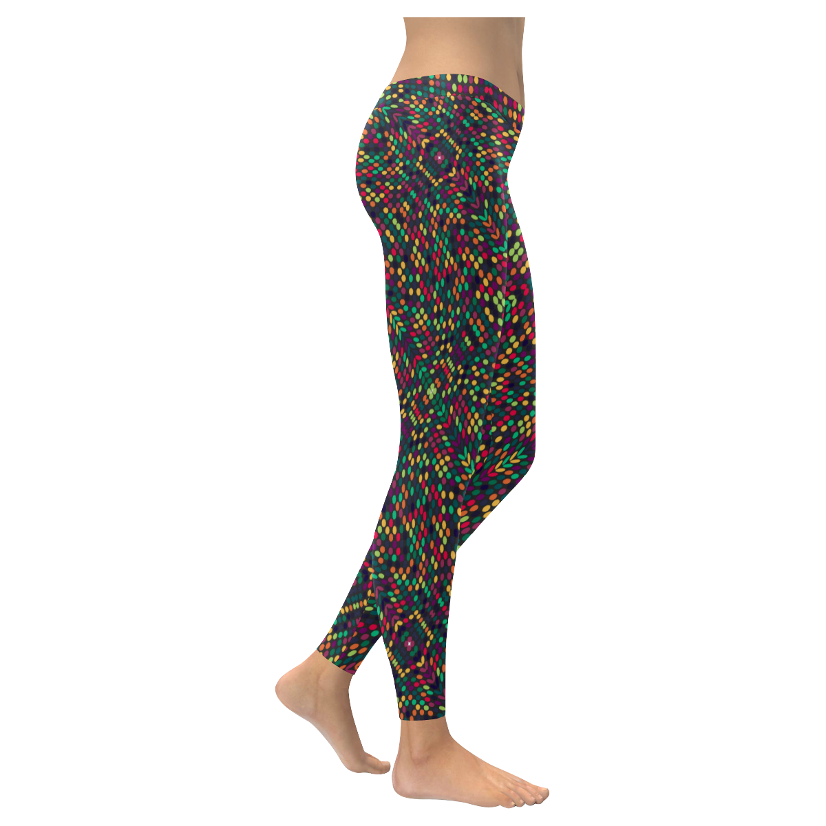 dots large Women's Low Rise Leggings (Invisible Stitch) (Model L05)