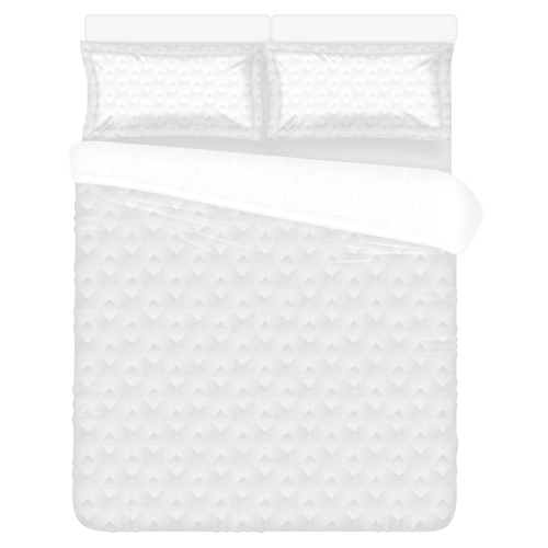 White Rombus Pattern 3-Piece Bedding Set