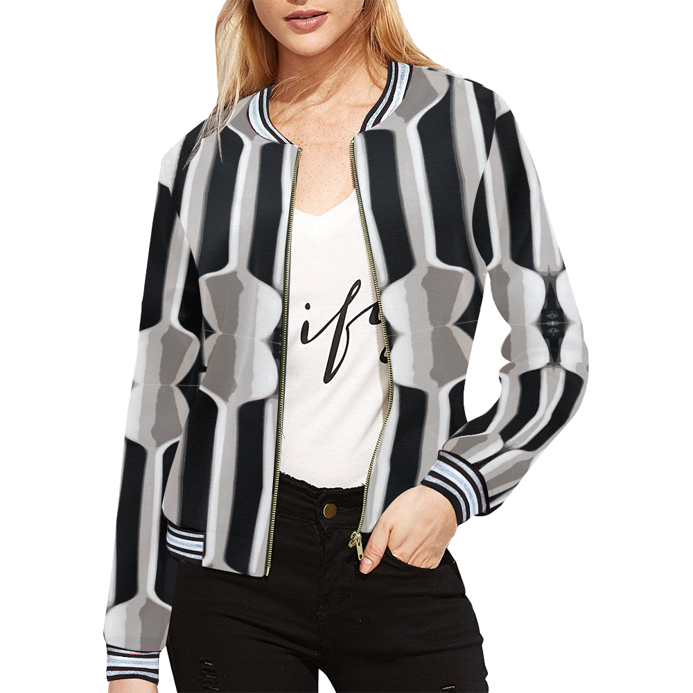 spoon mirroring 2 All Over Print Bomber Jacket for Women (Model H21)