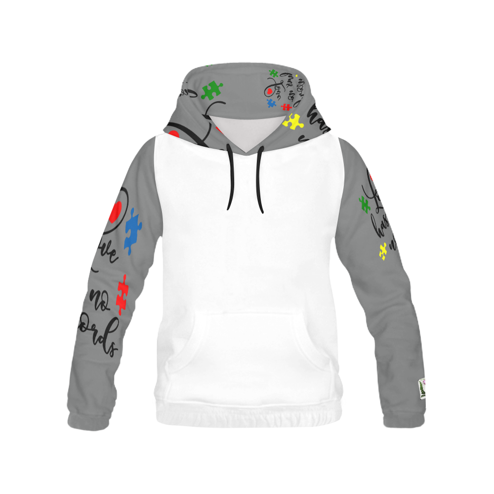 Fairlings Delight's Autism- Love has no words Men's Hoodie 53086EF All Over Print Hoodie for Men/Large Size (USA Size) (Model H13)