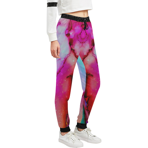Red purple green ink Unisex All Over Print Sweatpants (Model L11)