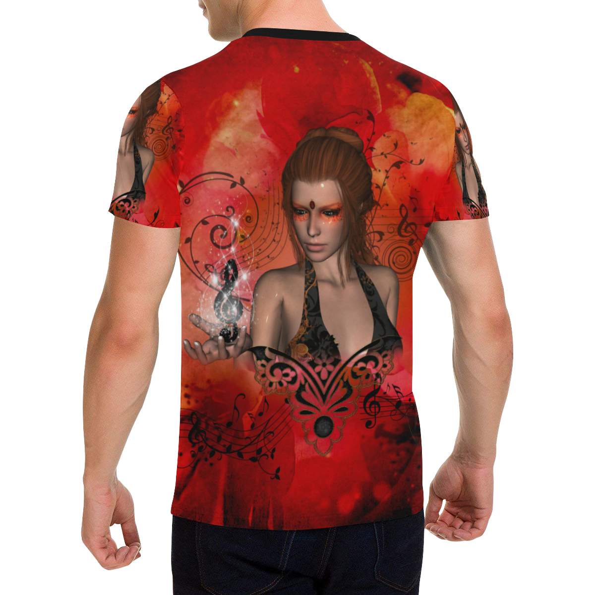 Fairy with clef Men's All Over Print T-Shirt with Chest Pocket (Model T56)