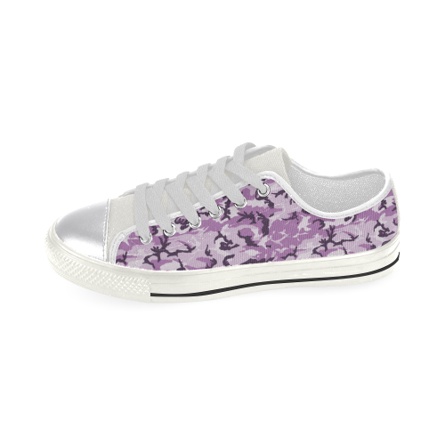 Woodland Pink Purple Camouflage Women's Classic Canvas Shoes (Model 018)