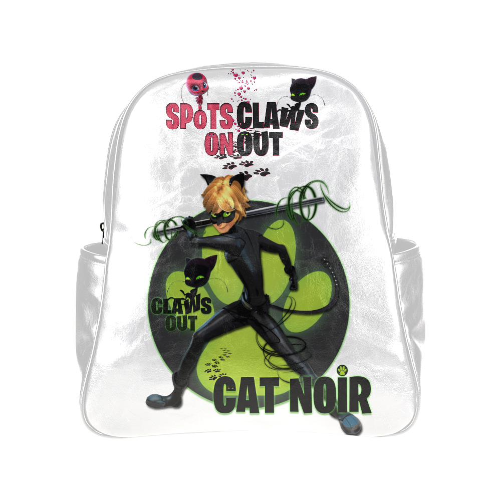 cat noir2 Multi-Pockets Backpack (Model 1636)