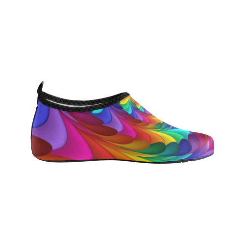 RAINBOW CANDY SWIRL Women's Slip-On Water Shoes (Model 056)