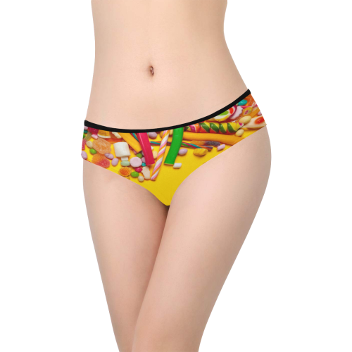 Feed Me Yellow Panties Women's Hipster Panties (Model L33)
