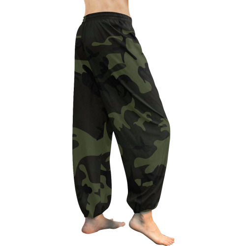 Camo Green Women's All Over Print Harem Pants (Model L18)
