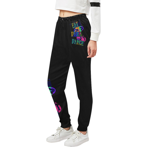 Break Dancing Colorful / Black Unisex All Over Print Sweatpants (Model L11)