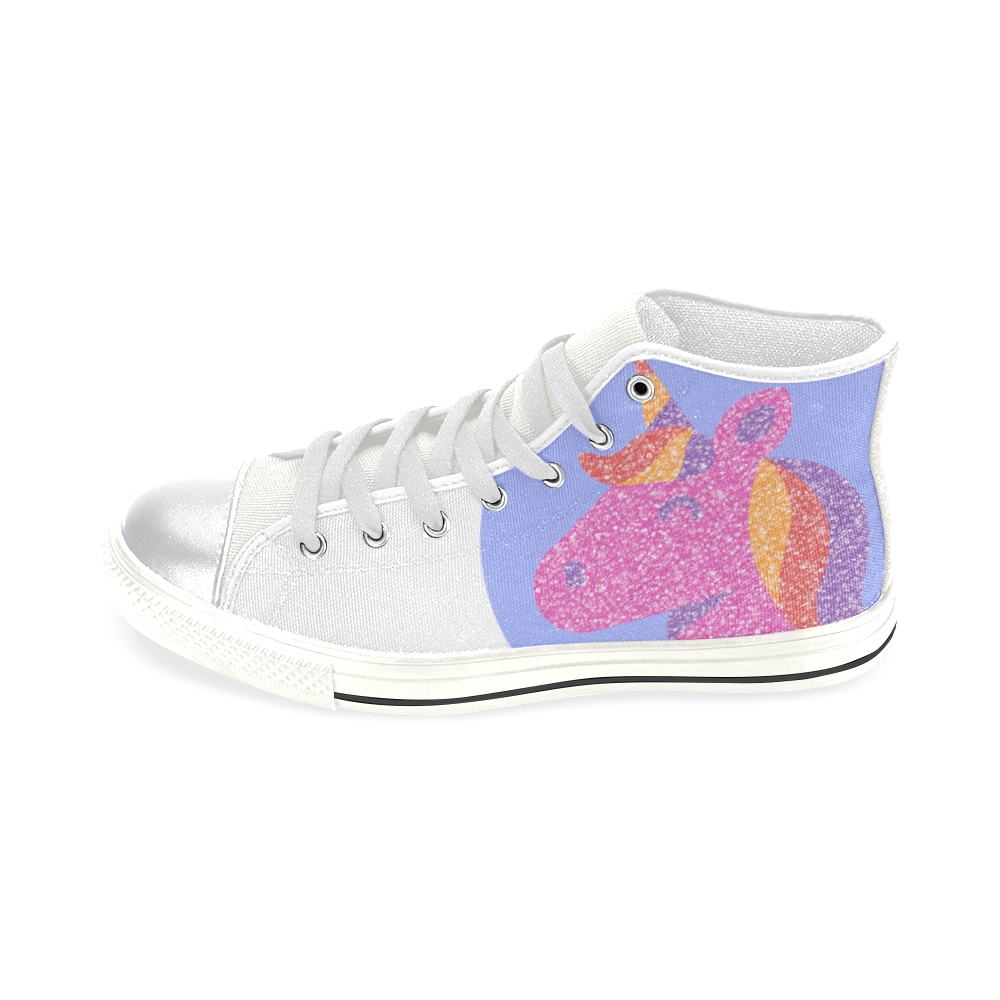 Unicorn High Top Canvas Shoes for Kid (Model 017)
