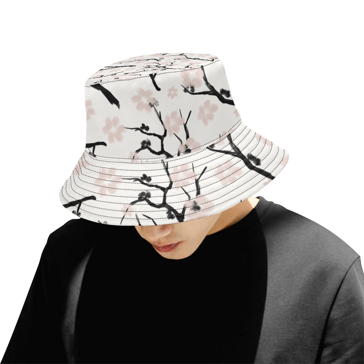 Cherry Blossom All Over Print Bucket Hat for Men
