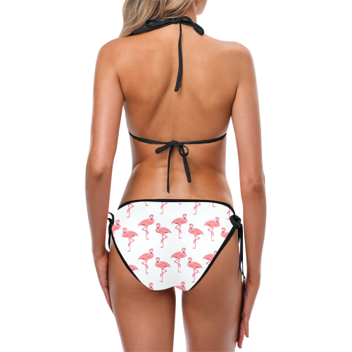 Pink Flamingo Pattern Tropical Summer Beach Fashion Custom Bikini Swimsuit (Model S01)