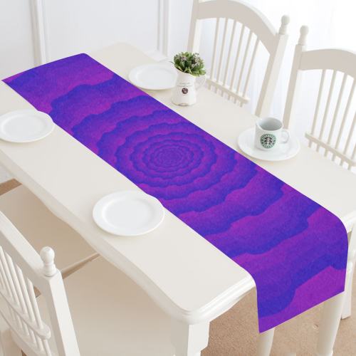 Purple blue spiral Table Runner 14x72 inch