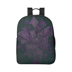 Psychedelic 3D Square Spirals - purple Popular Fabric Backpack (Model 1683)