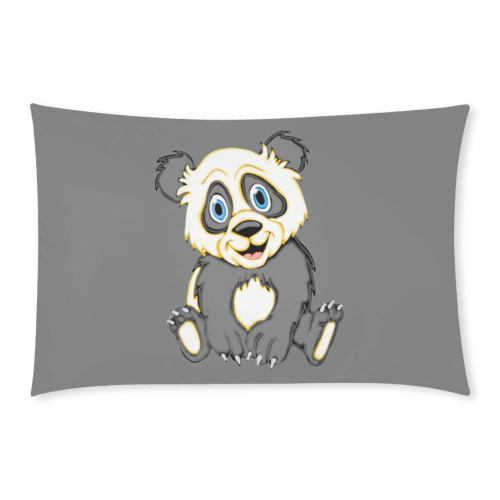 Smiling Panda Grey 3-Piece Bedding Set