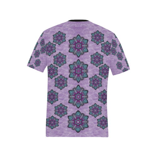 a gift with flowers stars and bubble wrap Men's All Over Print T-Shirt (Solid Color Neck) (Model T63)