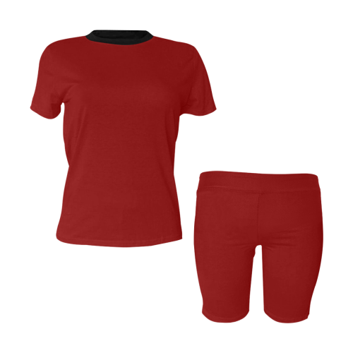 color dark red Women's Short Yoga Set
