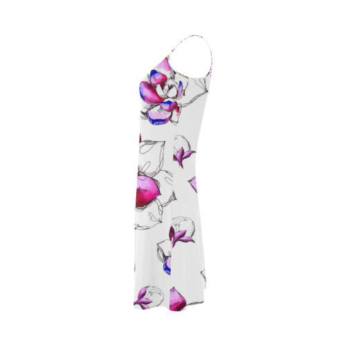 floral pink Alcestis Slip Dress (Model D05)
