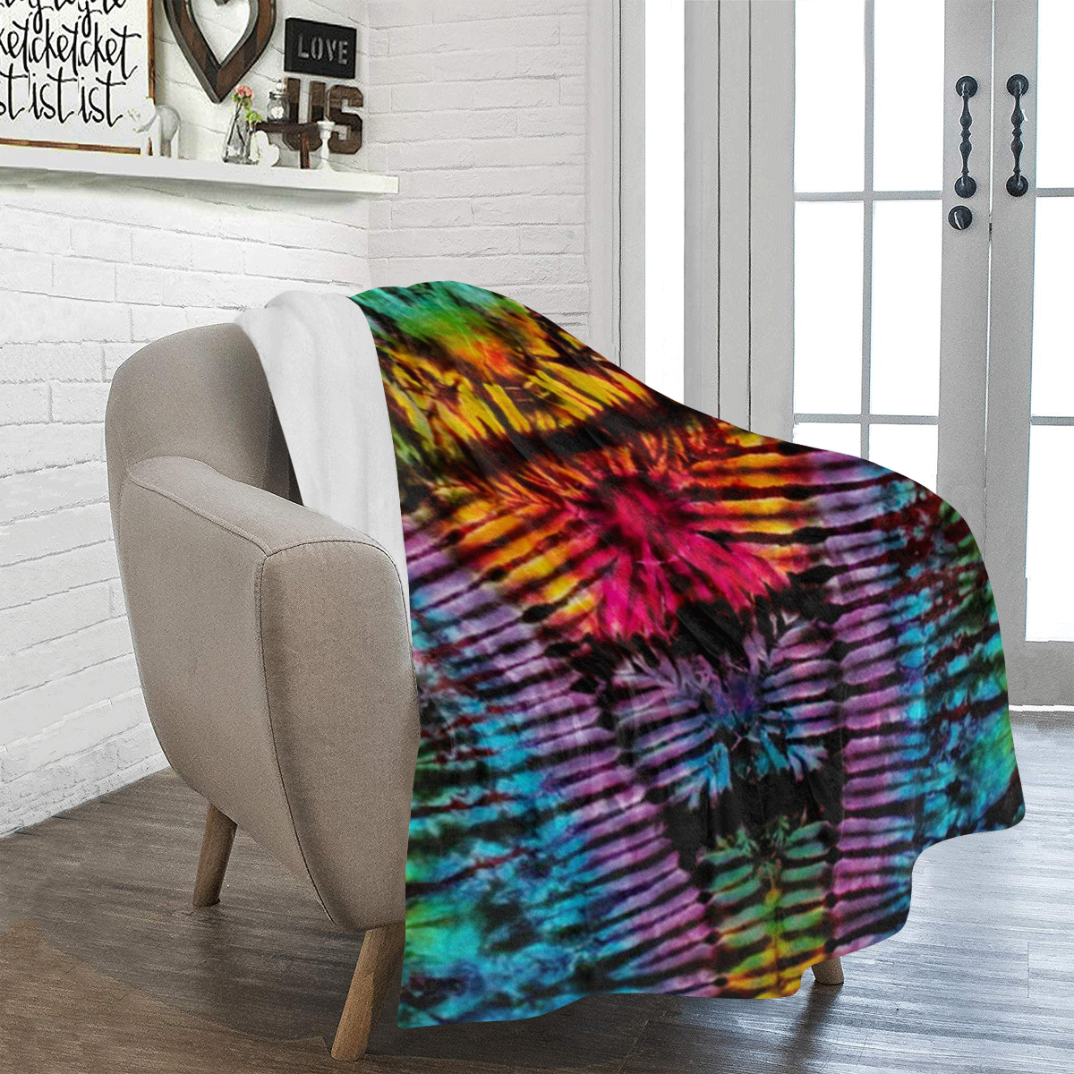 Rainbow Ladder Tie Dye Ultra-Soft Micro Fleece Blanket 50"x60"