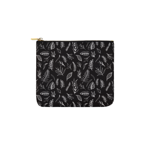 BLACK DANCING LEAVES Carry-All Pouch 6''x5''