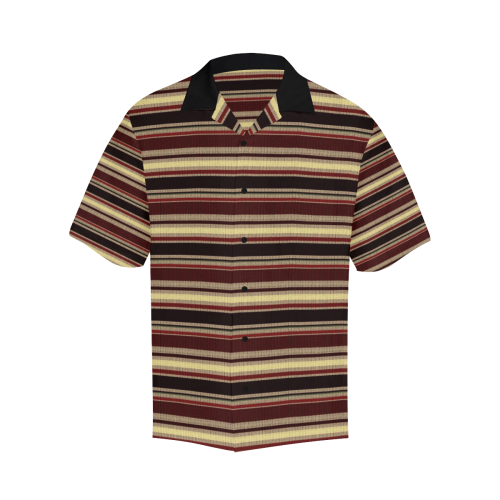 Dark textured stripes Hawaiian Shirt (Model T58)