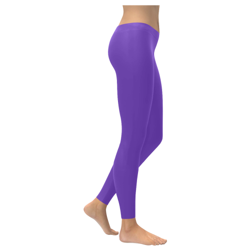 Shiny Purple Metallic Women's Low Rise Leggings (Invisible Stitch) (Model L05)