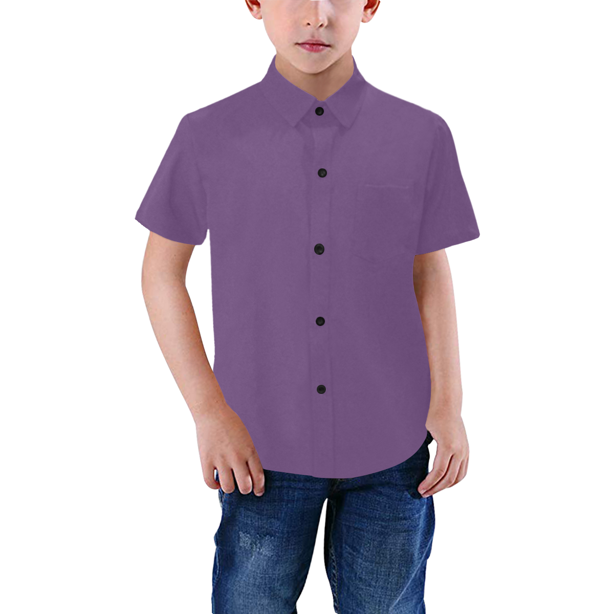 color purple 3515U Boys' All Over Print Short Sleeve Shirt (Model T59)