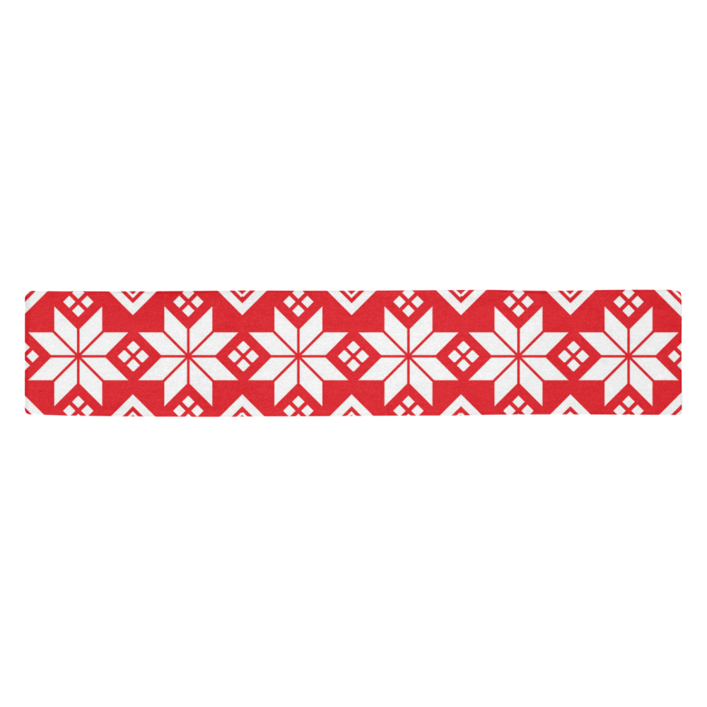 Christmas Snowflake Red Table Runner 14x72 inch