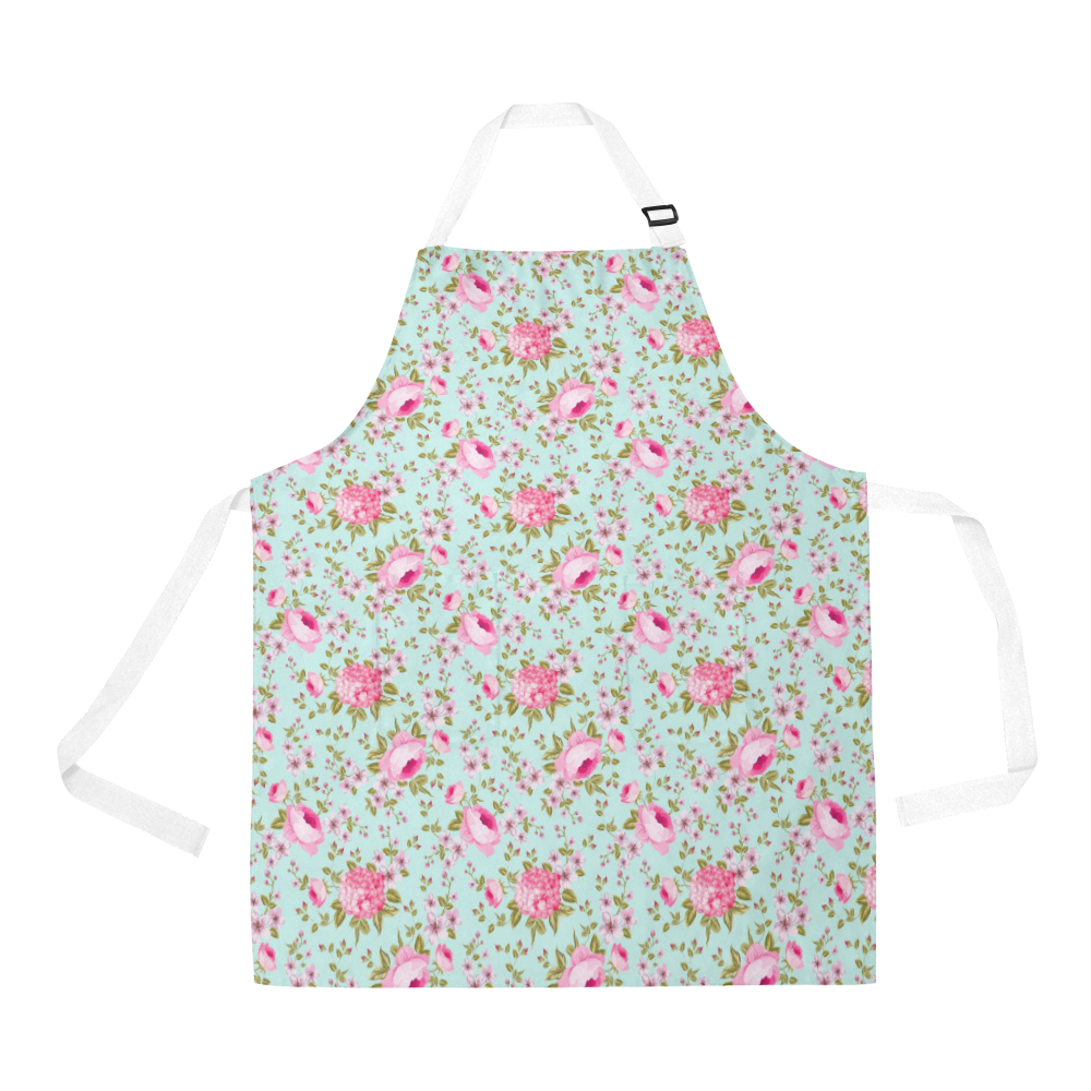 Peony Pattern All Over Print Apron