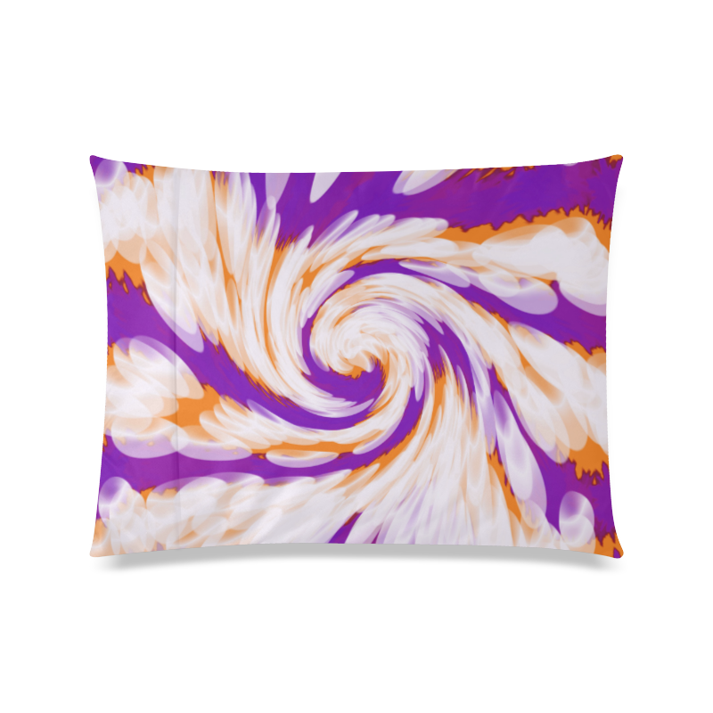 Purple Orange Tie Dye Swirl Abstract Custom Zippered Pillow Case 20"x26"(Twin Sides)