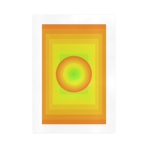Golden orange multicolored multiple squares Art Print 16‘’x23‘’