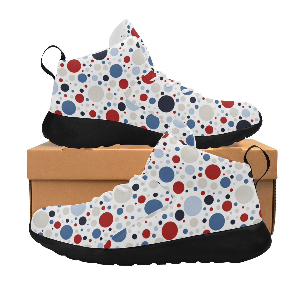 RedWhiteBlue1 Dots Women's Chukka Training Shoes (Model 57502)