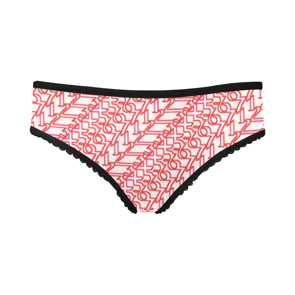 NUMBERS Collection 1234567 PinknRed/White Women's All Over Print Girl Briefs (Model L14)