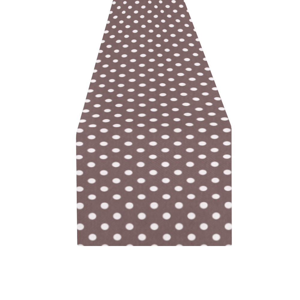 Chocolate brown polka dots Table Runner 16x72 inch