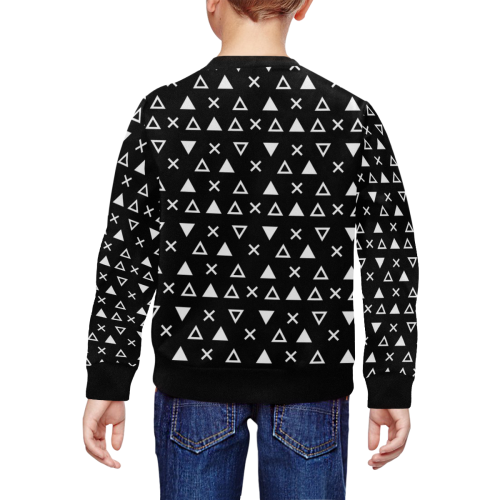 Geo Line Triangle All Over Print Crewneck Sweatshirt for Kids (Model H29)