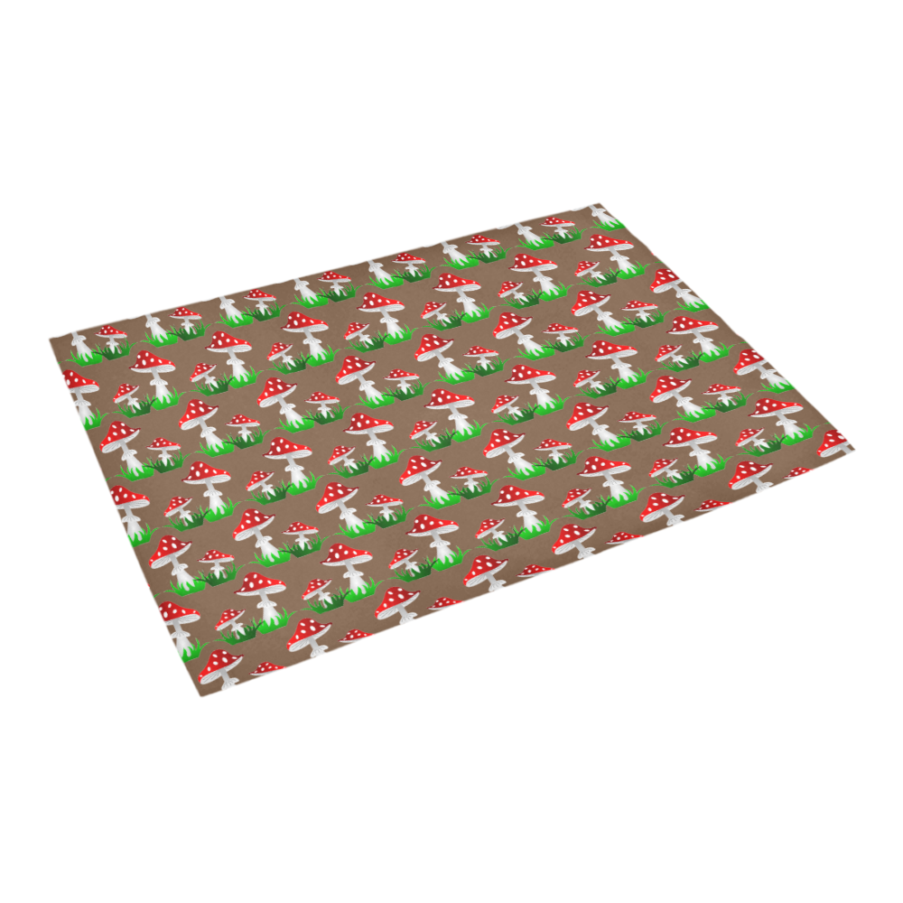Toadstool red pattern Azalea Doormat 24" x 16" (Sponge Material)