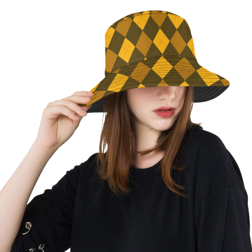 ARGYLE-GOLD All Over Print Bucket Hat
