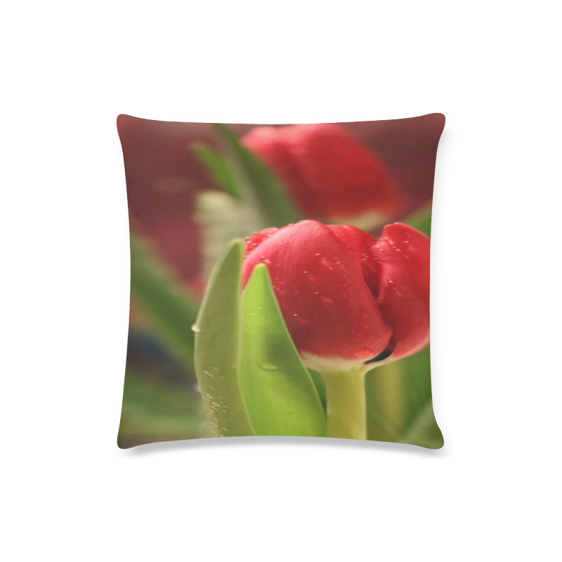 Love Red Tulip 1 Custom Zippered Pillow Case 16"x16"(Twin Sides)