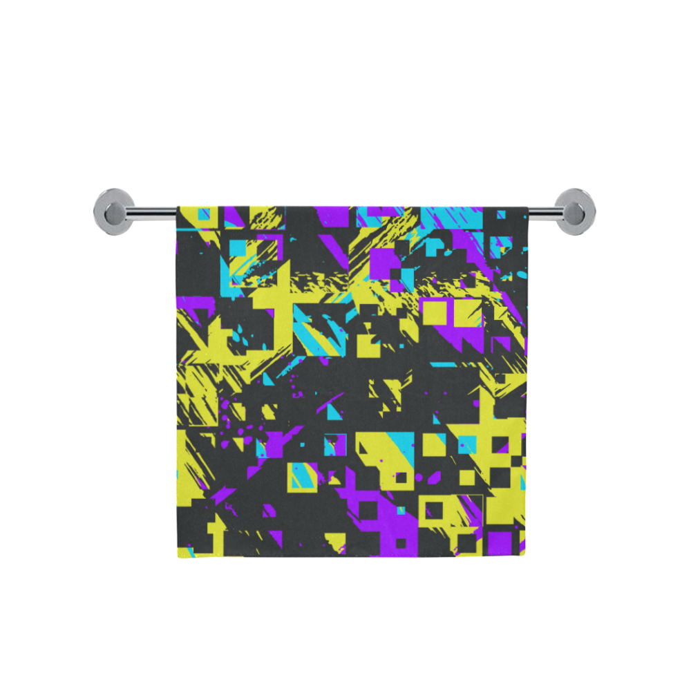 Purple yelllow squares Bath Towel 30"x56"