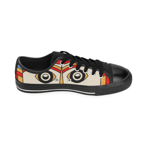Aztec Religion Tribal Low Top Canvas Shoes for Kid (Model 018)
